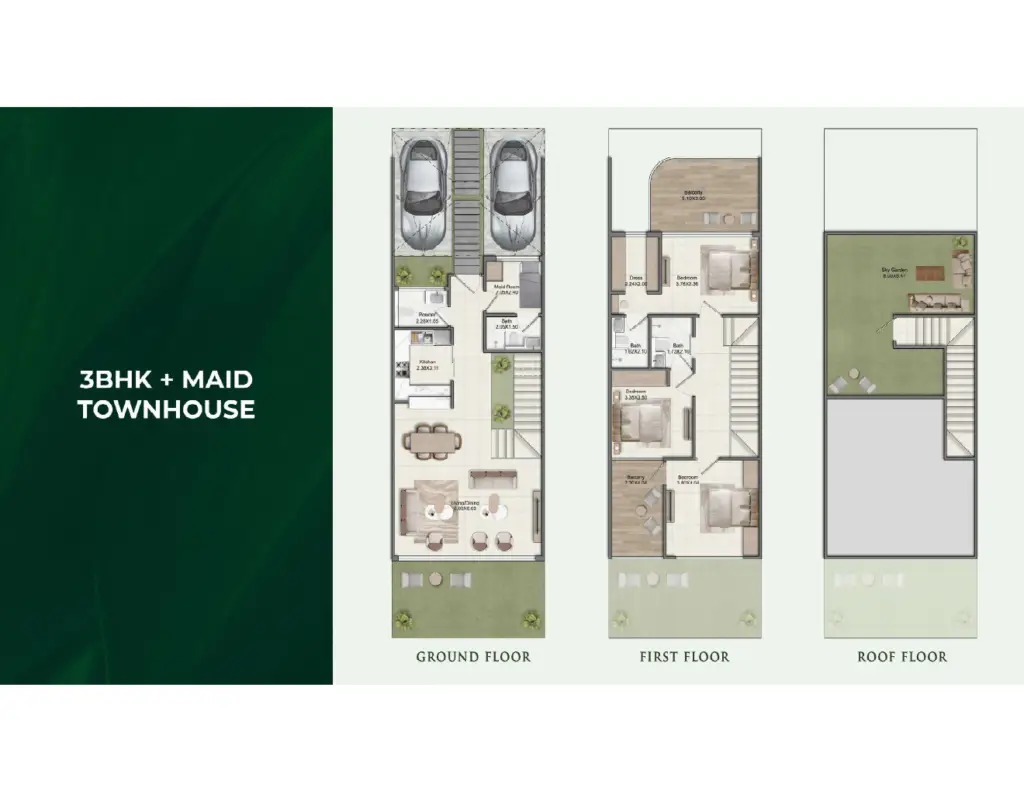 3BR + Maid Townhouse