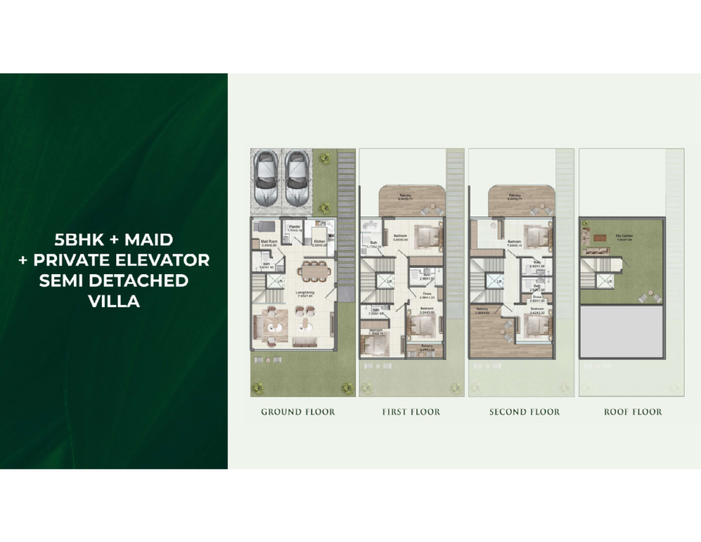 5BR + Maid + Private Elevator Semi-Detached Villa