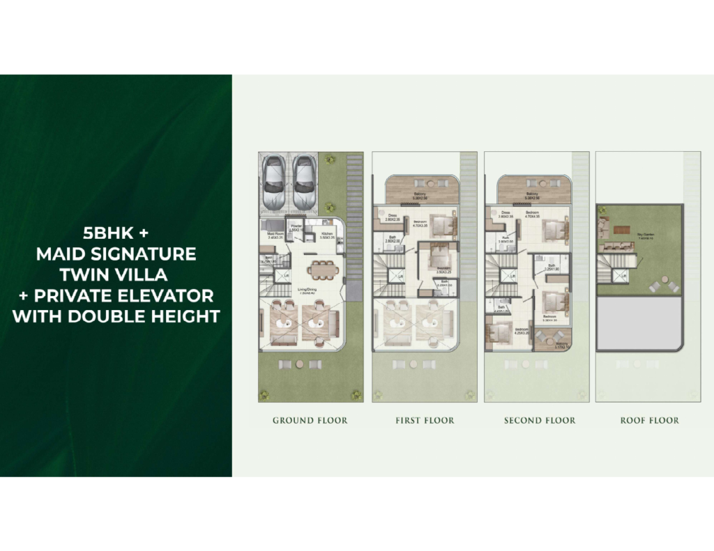 5BR + Maid Signature Twin Villa + Private Elevator with Double Height