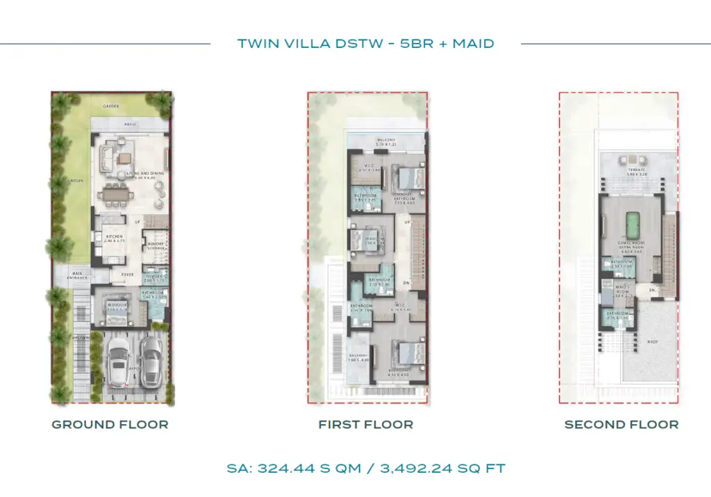 Twin Villa DSTW - 5BR + Maid